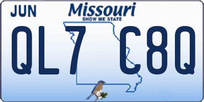 MO license plate QL7C8Q