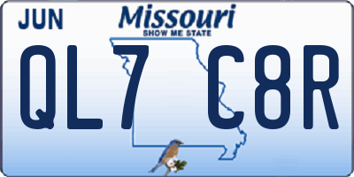 MO license plate QL7C8R