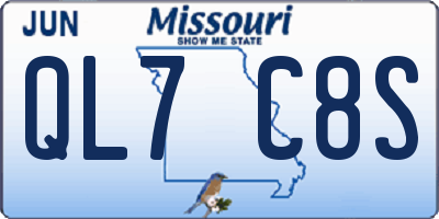 MO license plate QL7C8S
