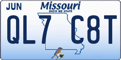 MO license plate QL7C8T