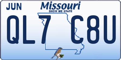 MO license plate QL7C8U