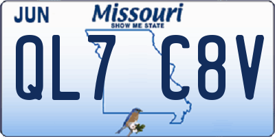 MO license plate QL7C8V