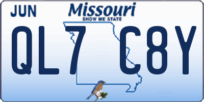 MO license plate QL7C8Y