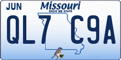 MO license plate QL7C9A