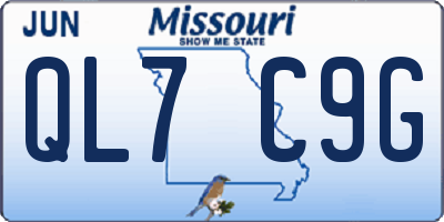MO license plate QL7C9G