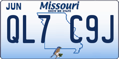 MO license plate QL7C9J