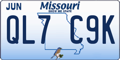 MO license plate QL7C9K