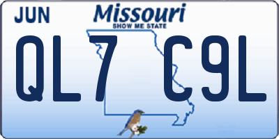 MO license plate QL7C9L