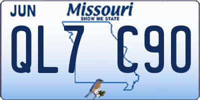 MO license plate QL7C9O
