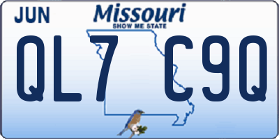 MO license plate QL7C9Q