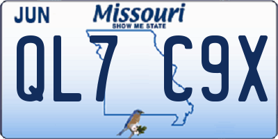 MO license plate QL7C9X