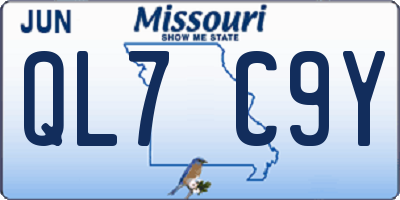 MO license plate QL7C9Y