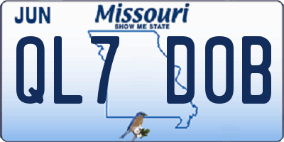 MO license plate QL7D0B