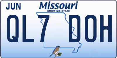 MO license plate QL7D0H