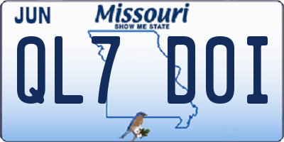 MO license plate QL7D0I