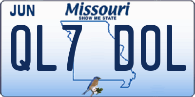MO license plate QL7D0L