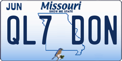 MO license plate QL7D0N