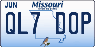 MO license plate QL7D0P