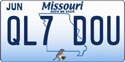 MO license plate QL7D0U