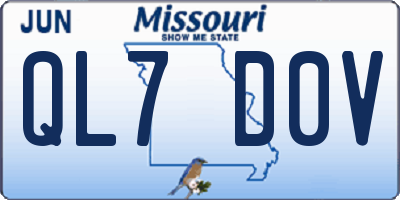 MO license plate QL7D0V