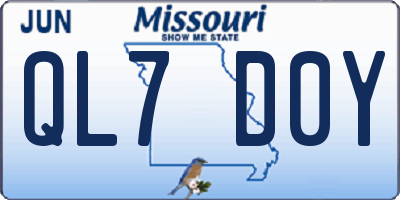 MO license plate QL7D0Y