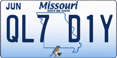 MO license plate QL7D1Y