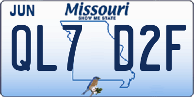 MO license plate QL7D2F