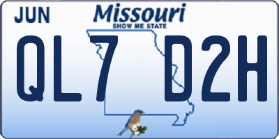 MO license plate QL7D2H