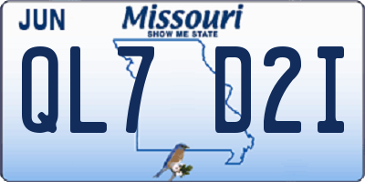 MO license plate QL7D2I