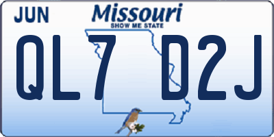 MO license plate QL7D2J