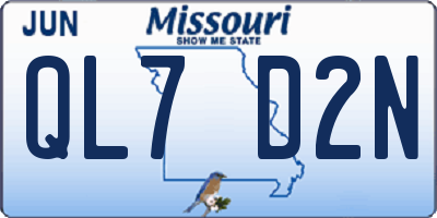 MO license plate QL7D2N