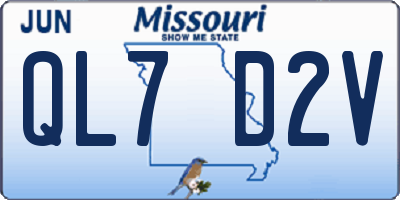 MO license plate QL7D2V