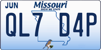 MO license plate QL7D4P