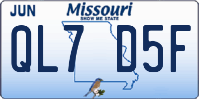 MO license plate QL7D5F