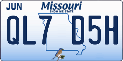 MO license plate QL7D5H