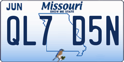 MO license plate QL7D5N