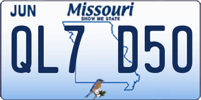 MO license plate QL7D5O