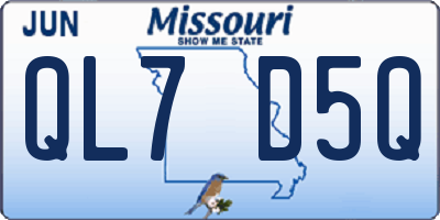 MO license plate QL7D5Q