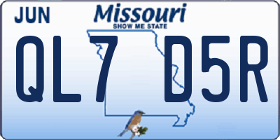 MO license plate QL7D5R