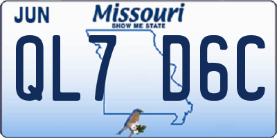 MO license plate QL7D6C