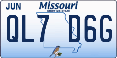 MO license plate QL7D6G