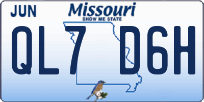 MO license plate QL7D6H