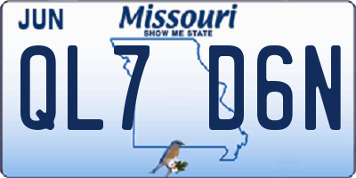 MO license plate QL7D6N