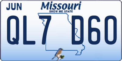 MO license plate QL7D6O