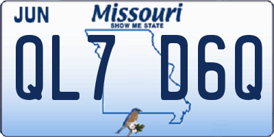 MO license plate QL7D6Q