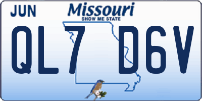 MO license plate QL7D6V