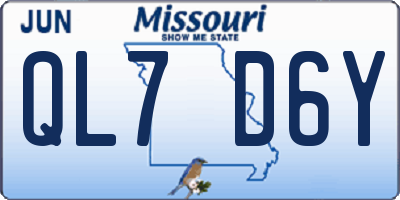 MO license plate QL7D6Y