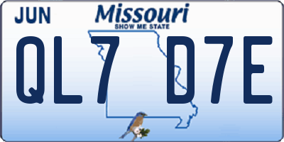 MO license plate QL7D7E