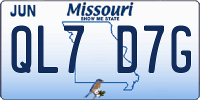 MO license plate QL7D7G