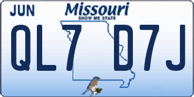 MO license plate QL7D7J